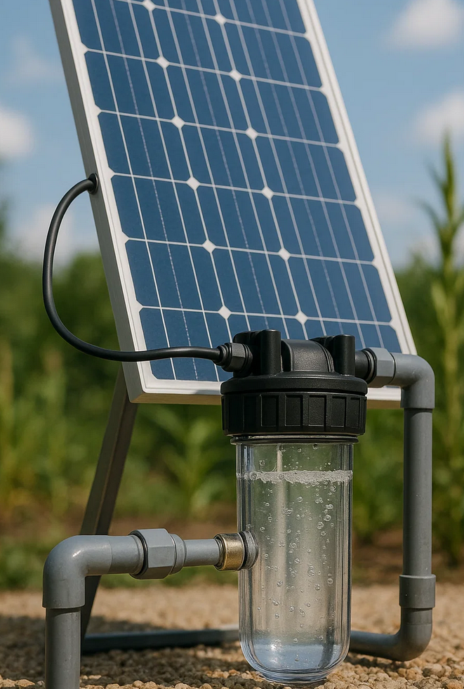 John using solar drip irrigation