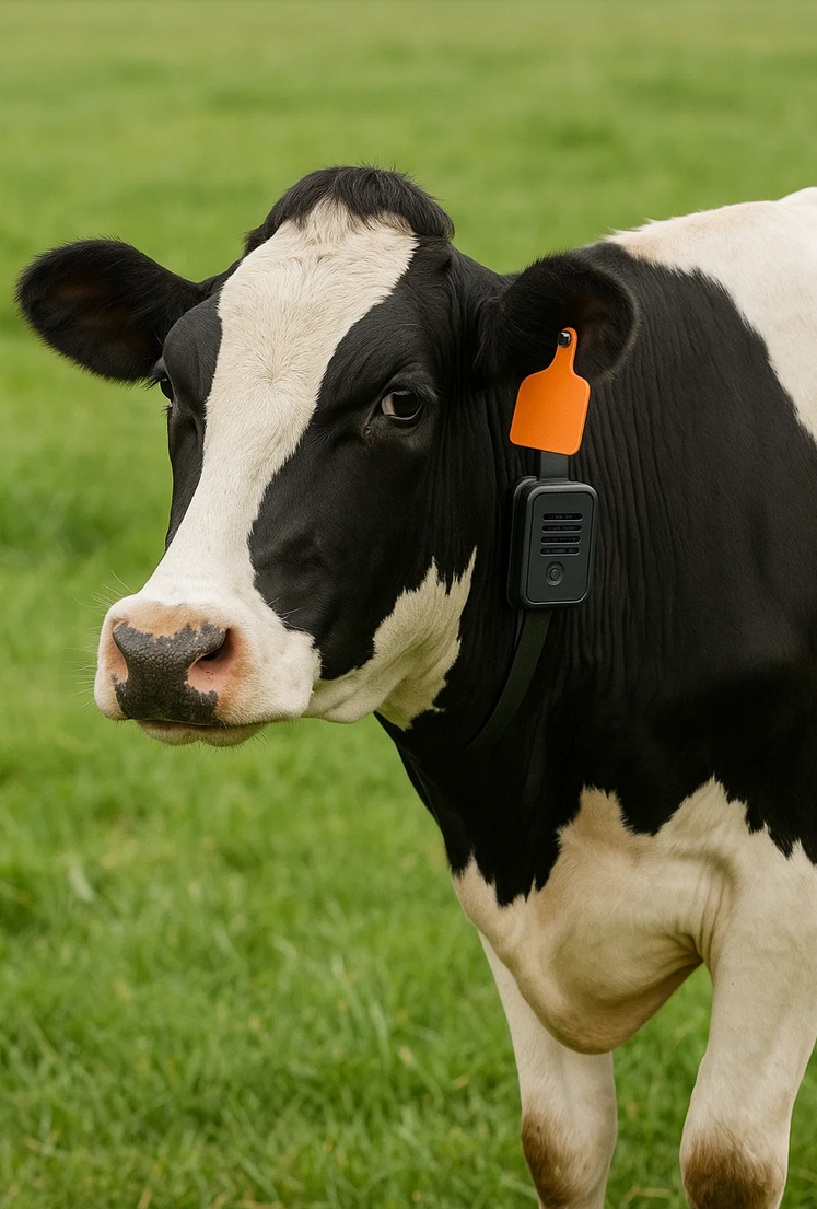 Livestock with GPS tracking collars